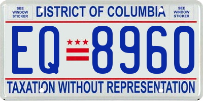 DC license plate EQ8960