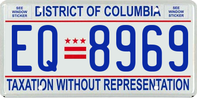 DC license plate EQ8969