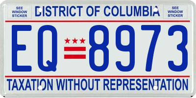 DC license plate EQ8973