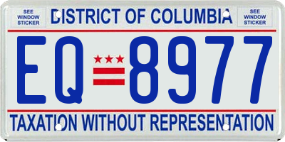 DC license plate EQ8977
