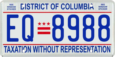 DC license plate EQ8988