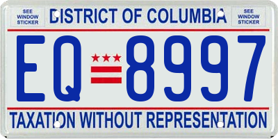 DC license plate EQ8997