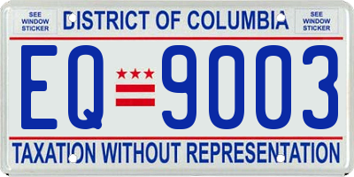 DC license plate EQ9003