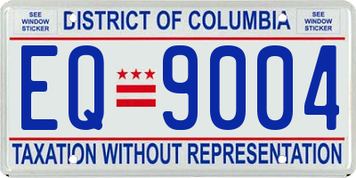 DC license plate EQ9004