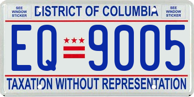 DC license plate EQ9005