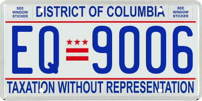 DC license plate EQ9006
