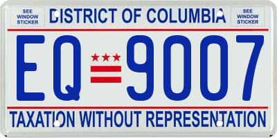 DC license plate EQ9007