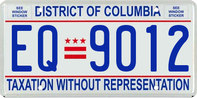 DC license plate EQ9012