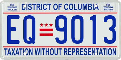 DC license plate EQ9013