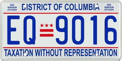 DC license plate EQ9016