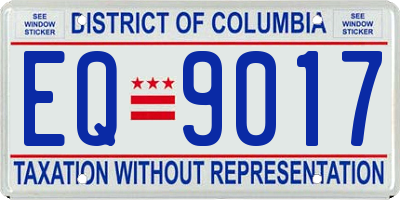 DC license plate EQ9017