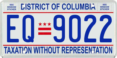 DC license plate EQ9022