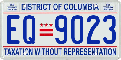 DC license plate EQ9023