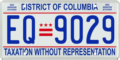 DC license plate EQ9029