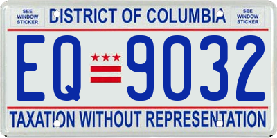 DC license plate EQ9032
