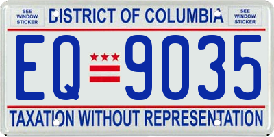 DC license plate EQ9035