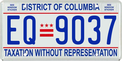 DC license plate EQ9037