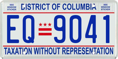 DC license plate EQ9041