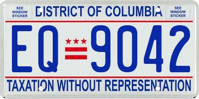 DC license plate EQ9042