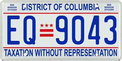 DC license plate EQ9043