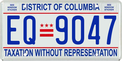 DC license plate EQ9047