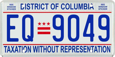 DC license plate EQ9049