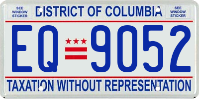 DC license plate EQ9052