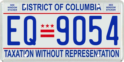 DC license plate EQ9054