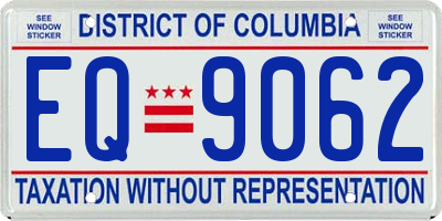 DC license plate EQ9062