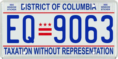DC license plate EQ9063