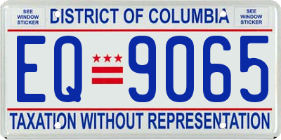 DC license plate EQ9065