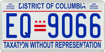 DC license plate EQ9066