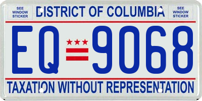 DC license plate EQ9068