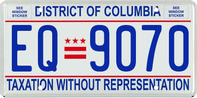 DC license plate EQ9070
