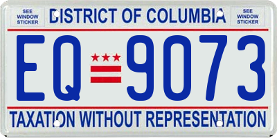 DC license plate EQ9073