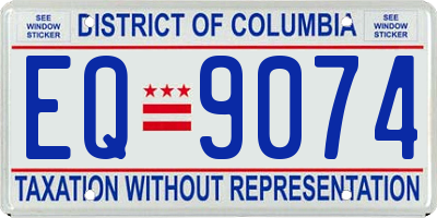 DC license plate EQ9074