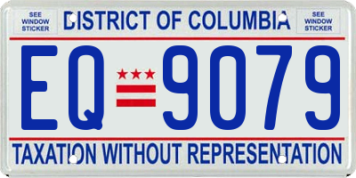 DC license plate EQ9079