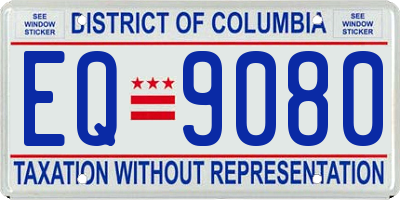 DC license plate EQ9080