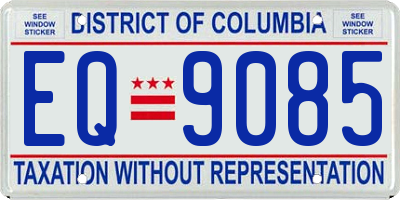 DC license plate EQ9085