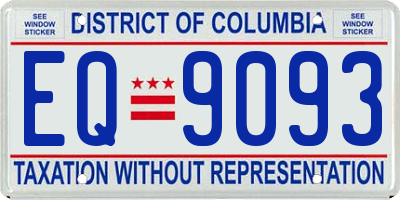 DC license plate EQ9093