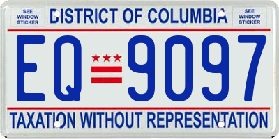 DC license plate EQ9097