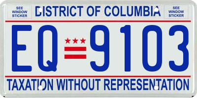 DC license plate EQ9103