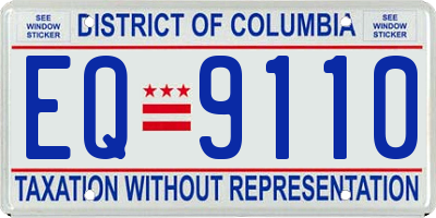 DC license plate EQ9110