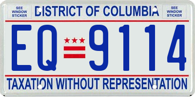 DC license plate EQ9114