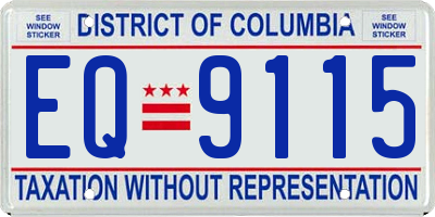 DC license plate EQ9115