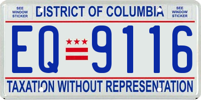 DC license plate EQ9116