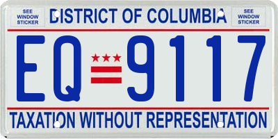 DC license plate EQ9117