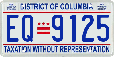 DC license plate EQ9125