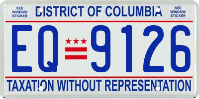 DC license plate EQ9126