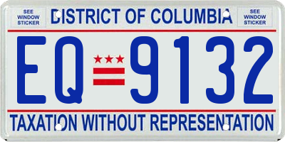 DC license plate EQ9132